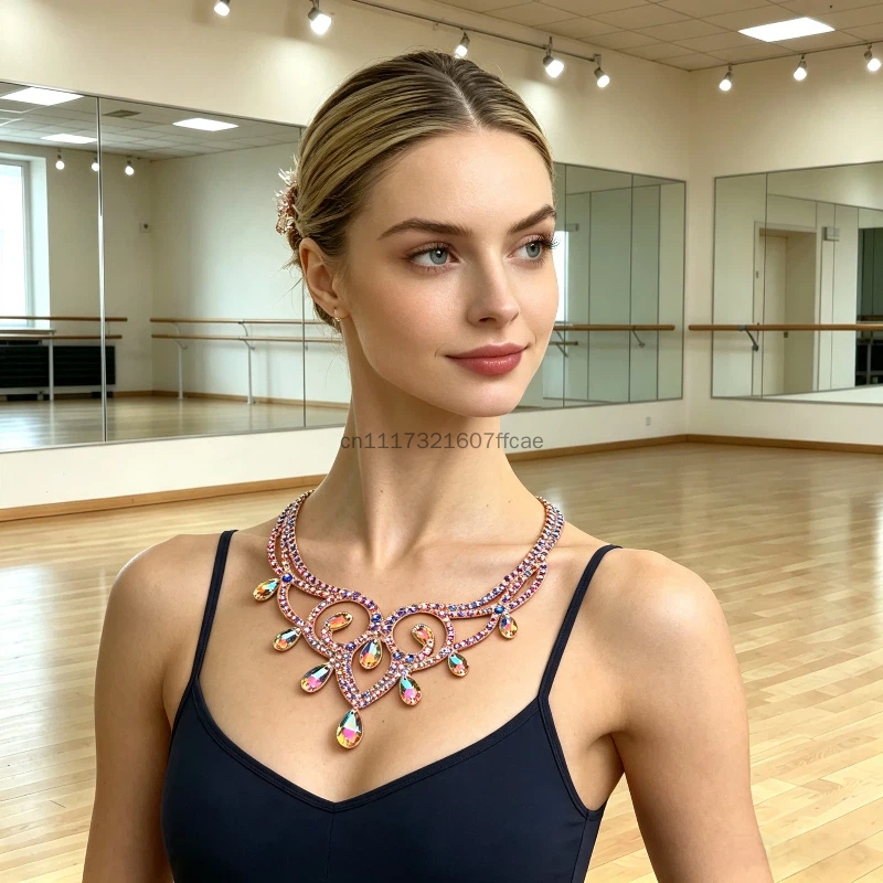 Women Accessories Egypt - ベリーダンス スパークルネックレス コンペティション ダンサーアクセサリー シャインダンシングネックレス ステージパフォーマンスコスチューム