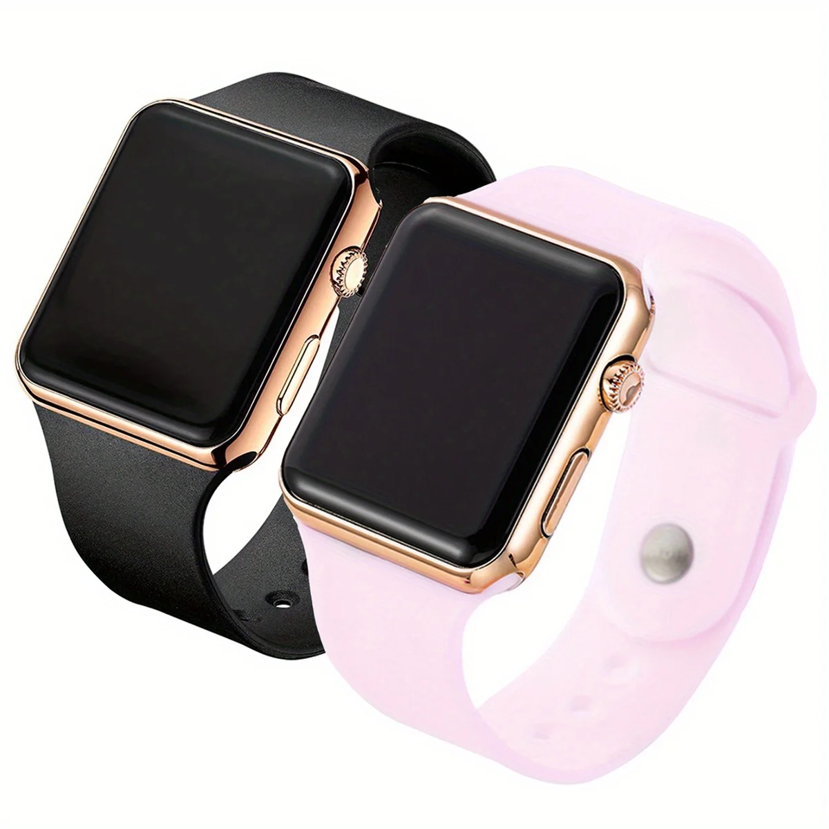 Women Accessories Display - カップル用シリコンデジタル腕時計,LEDディスプレイ,電子スポーツウォッチ,男性と女性用,バレンタインデーギフト,2個