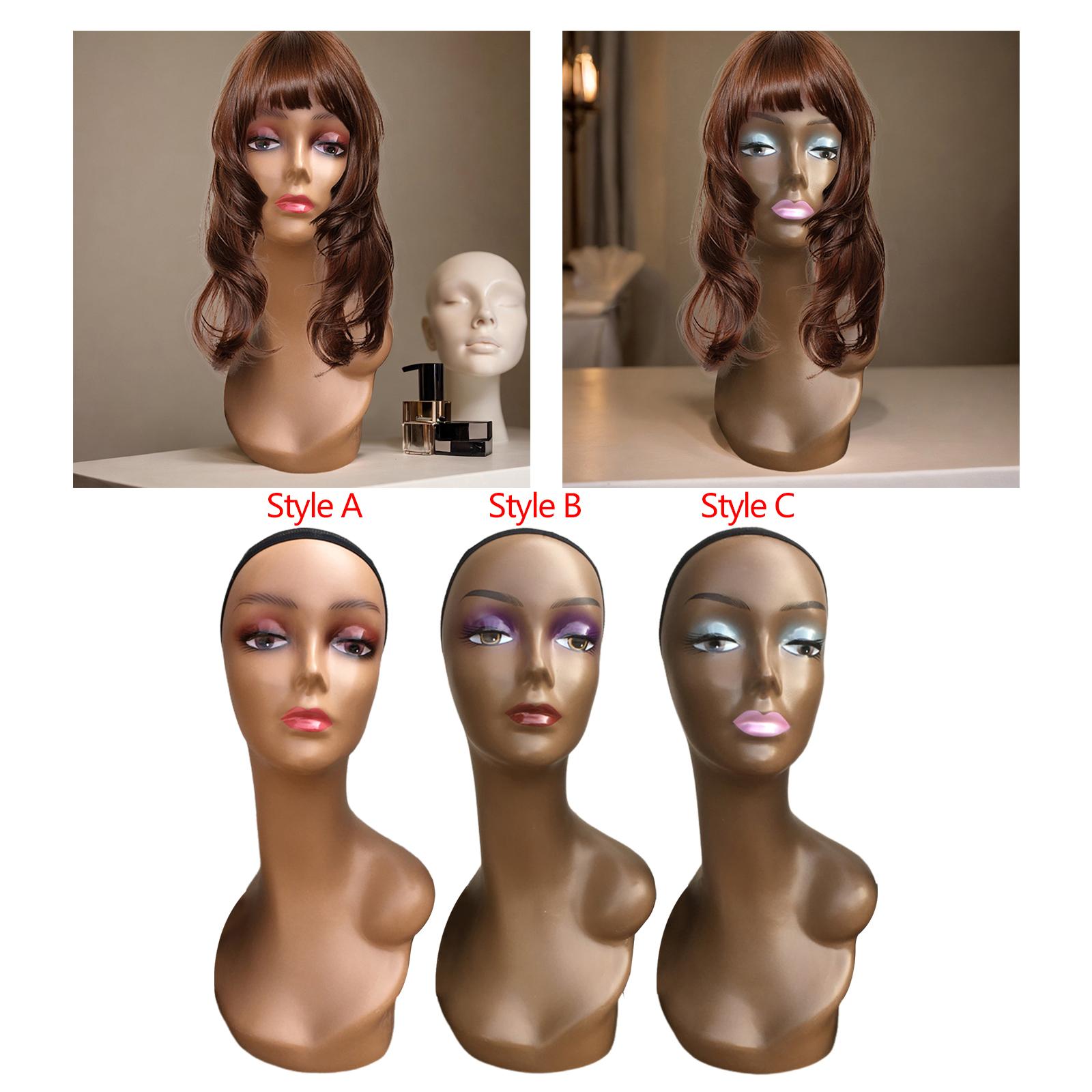Women Accessories Display - 女性マネキンヘッドショルダーアクセサリー付き軽量ポータブルスタイリングメガネジュエリーディスプレイスタンド理容室個人使用