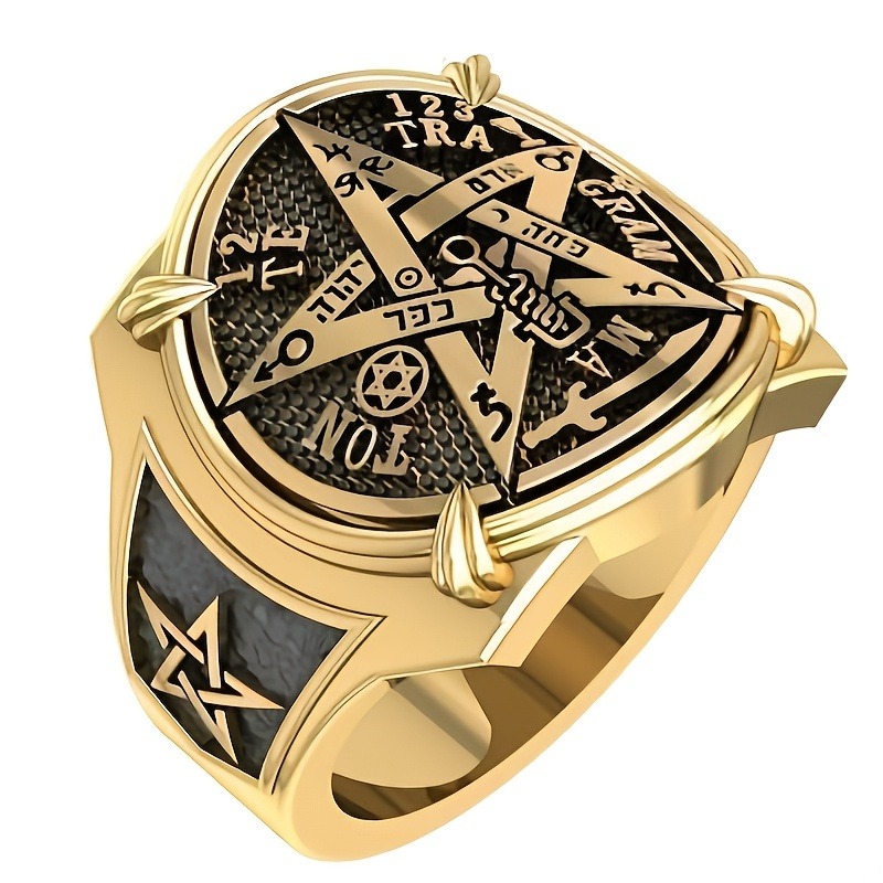 Women Accessories Egypt - 単一の古代エジプトの五芒星とヘブライ文字のシンボルリング - バレンタインデー、ラマダン、旧正月 - ユニークな文化的ジュエリーギフト
