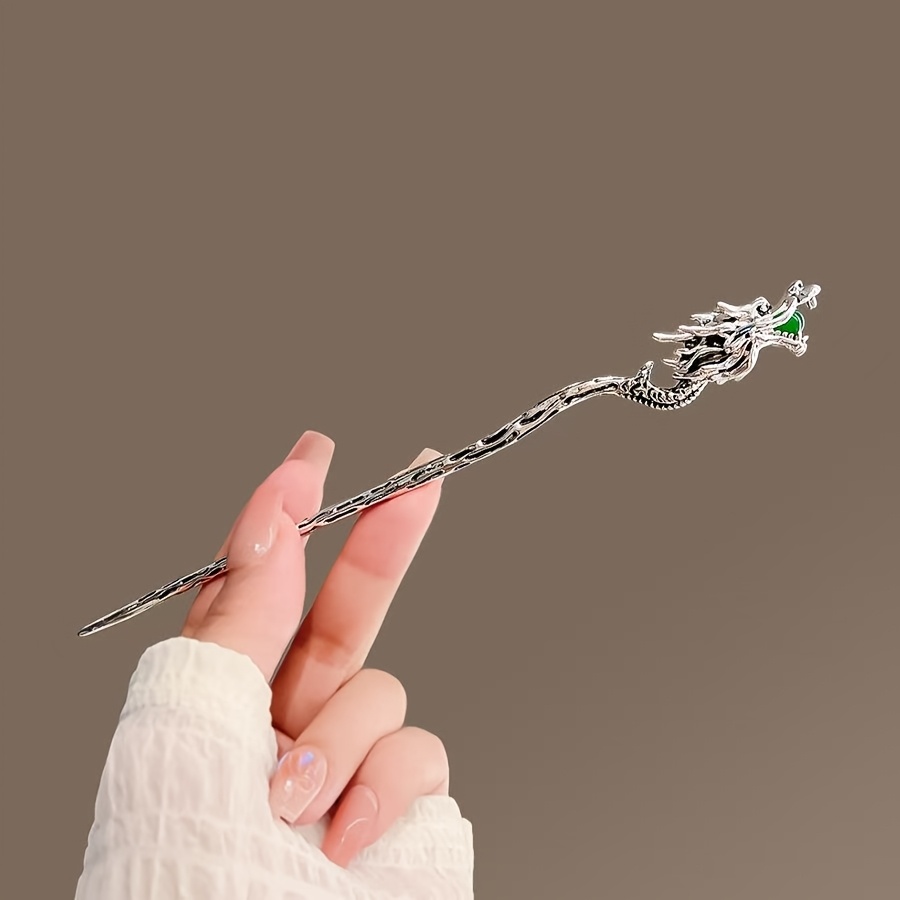 Hair Fork Stick - 1個入り ファッショナブルで多用途、シンプルでエレガント、高級感のあるドラゴンヘアピン。女性、女の子、パーティーヘアアクセサリーに最適です。