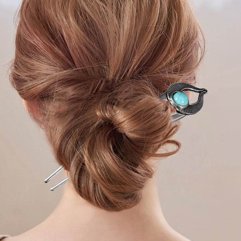 エジプトターコイズ U 字型ヘアフォークヘアピン女性のための - Women Accessories Egypt のレビューと価格