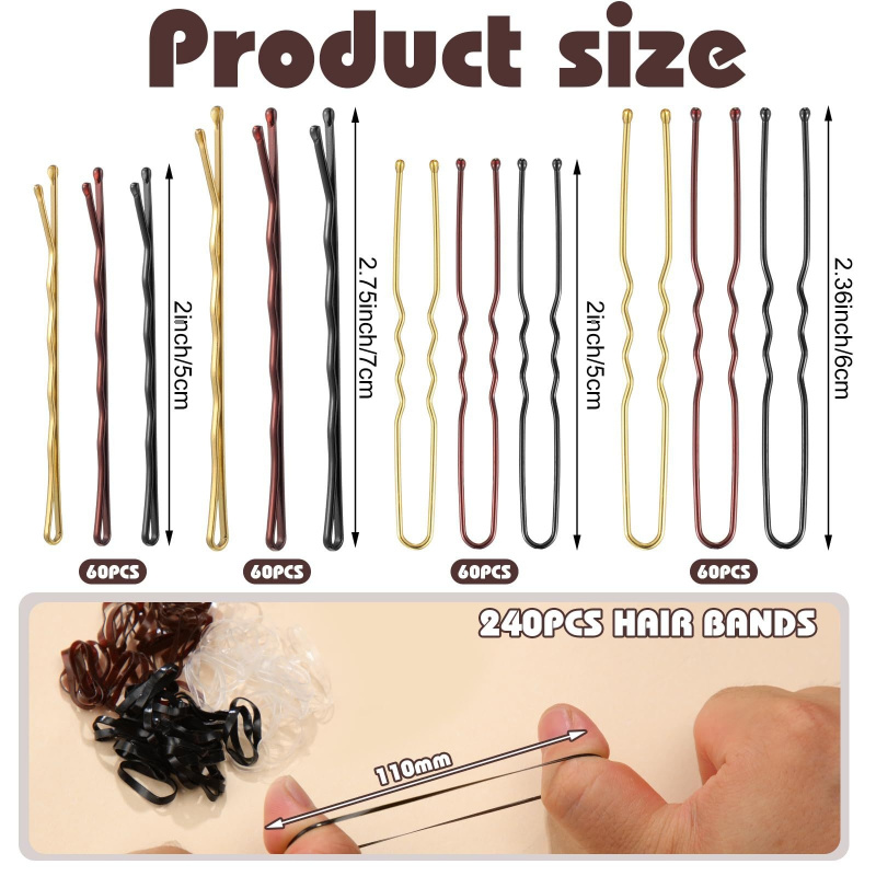 1箱480個入りヘアスタイリングアクセサリーキット U字型ヘ - Hair Fork Stick のレビューと価格