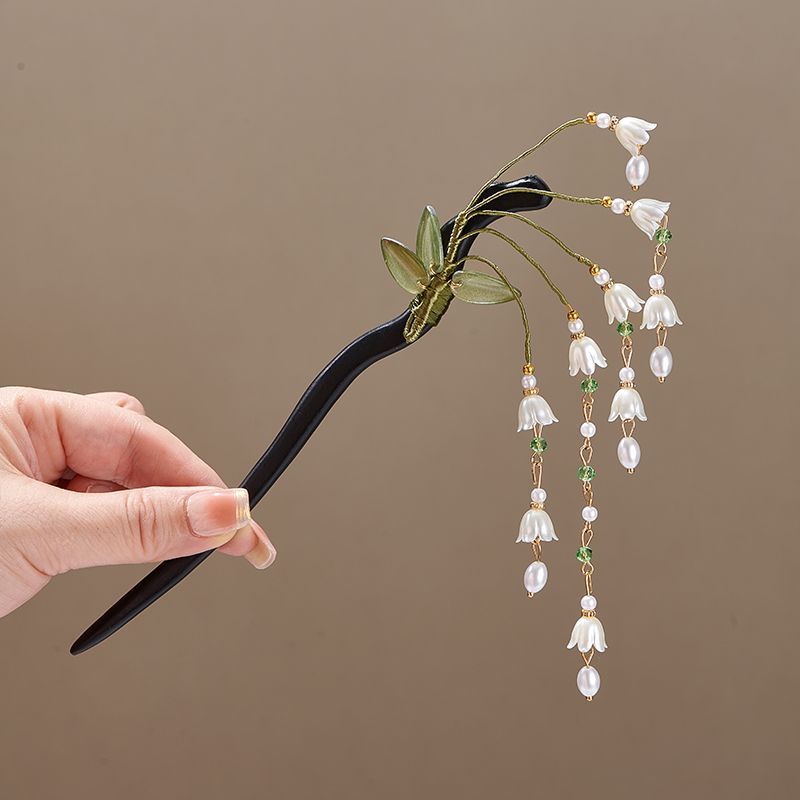 木製フラワーヘアピンヴィンテージ Convallaria M - Hair Fork Stick のレビューと価格