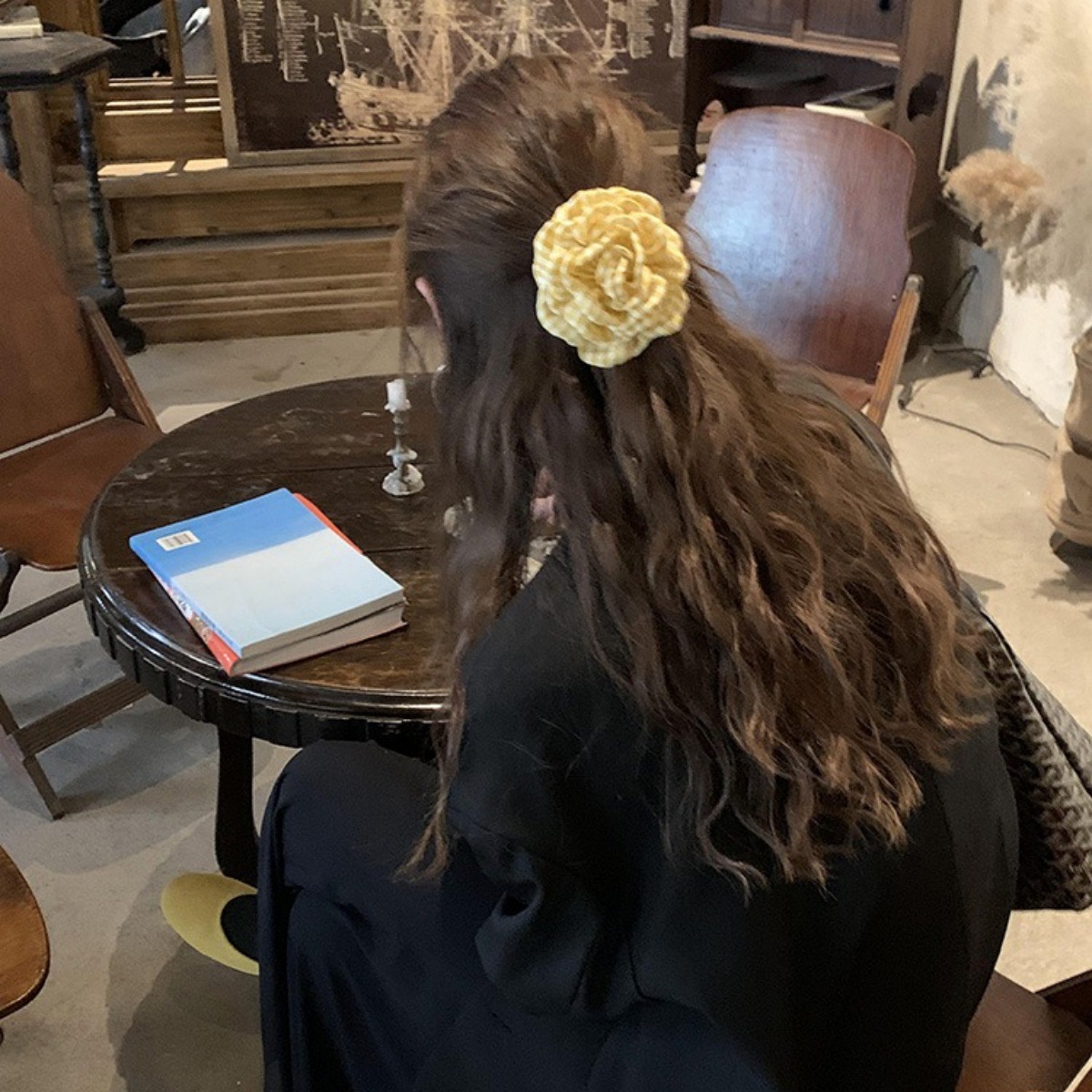 女性のヘア爪クリップ市松模様のイエローローズ絶妙なグラブクリ - Women'S Yellow Accessories のレビューと価格