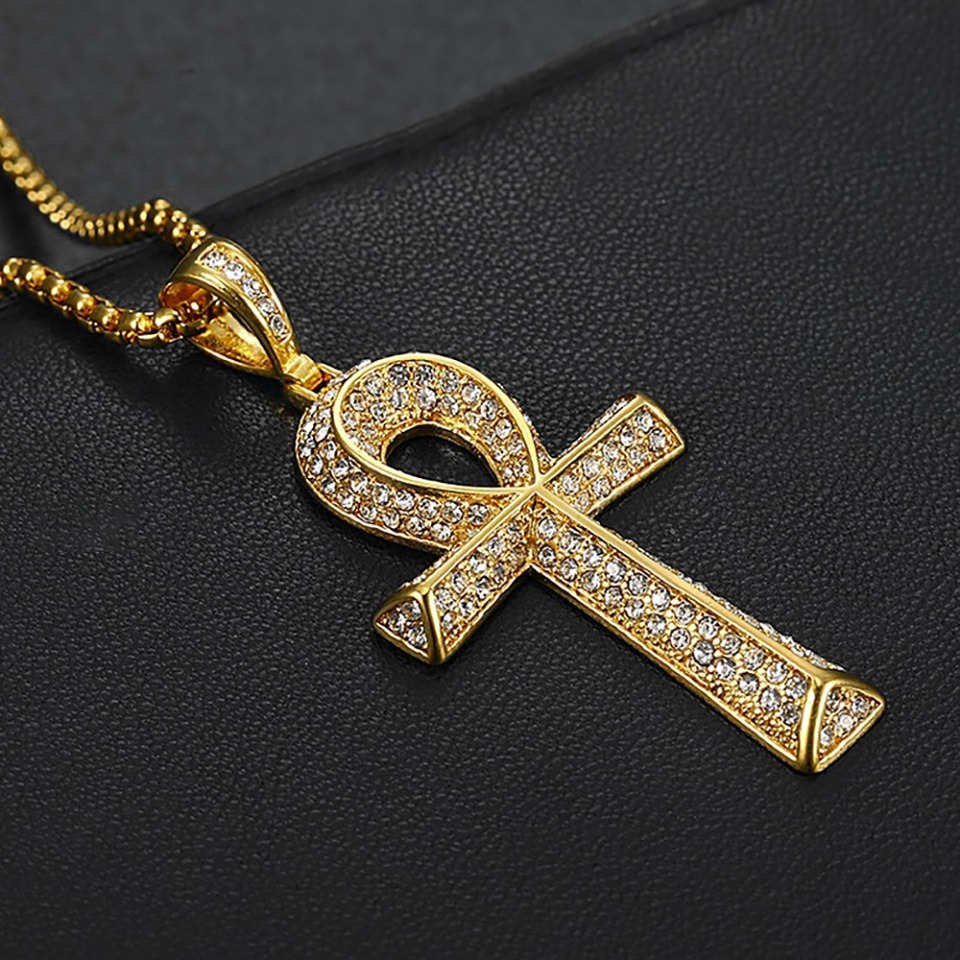 ゴシックヴィンテージステンレス鋼アンククロスペンダントネック - Women Accessories Egypt のレビューと価格