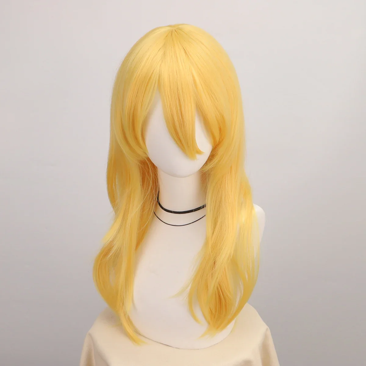 黄色の長い大きな波状カーリーコスプレパーティーウィッグ前髪付 - Women'S Yellow Accessories のレビューと価格