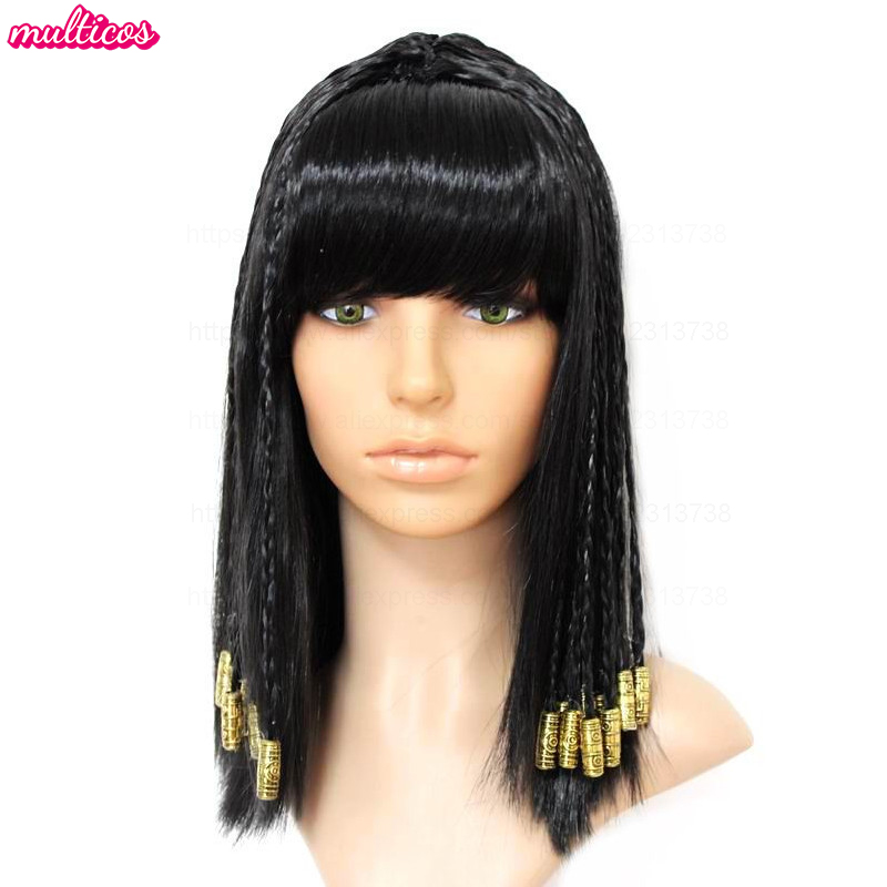 クレオパトラウィッグ女性エジプト女王黒髪ゴールドビーズクレオ - Women Accessories Egypt のレビューと価格