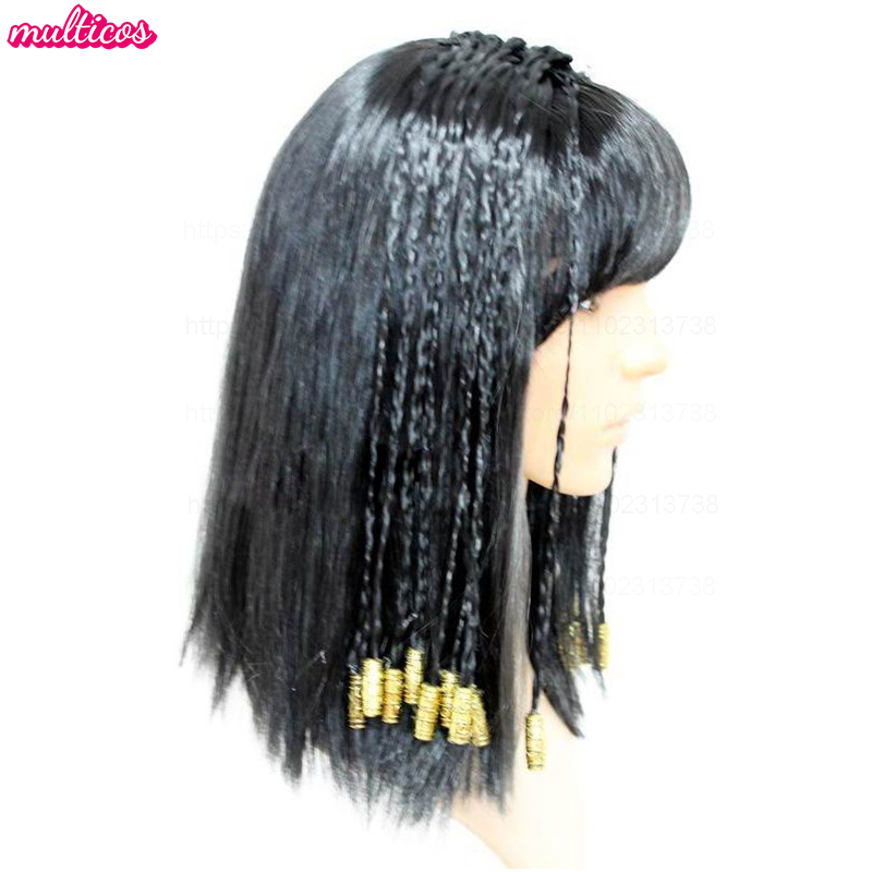 クレオパトラウィッグ女性エジプト女王黒髪ゴールドビーズクレオ - Women Accessories Egypt のレビューと価格