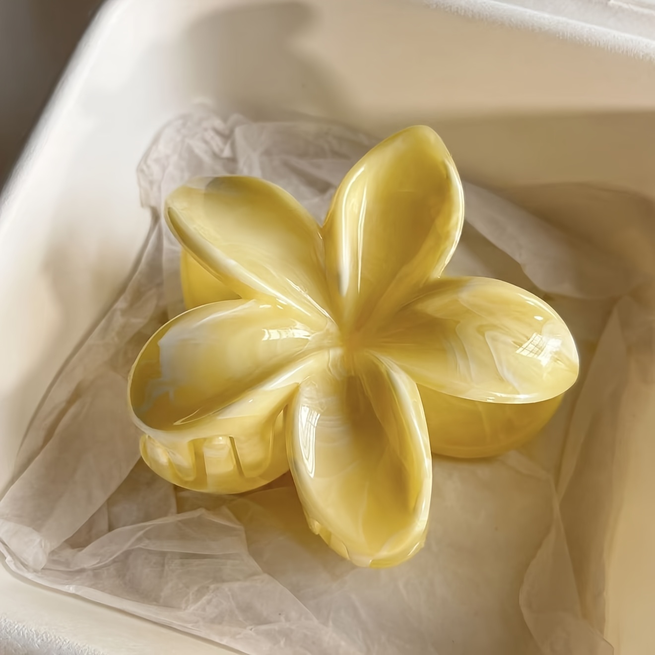 2個セット ファッション感のある黄色の大理石模様のアクリル製 - Women'S Yellow Accessories のレビューと価格