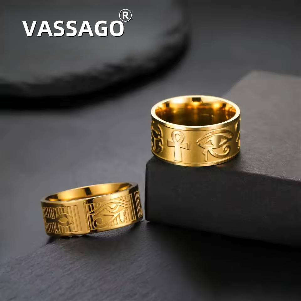 VASSAGO ステンレス鋼アンククロスリング古代エジプトホ - Women Accessories Egypt のレビューと価格