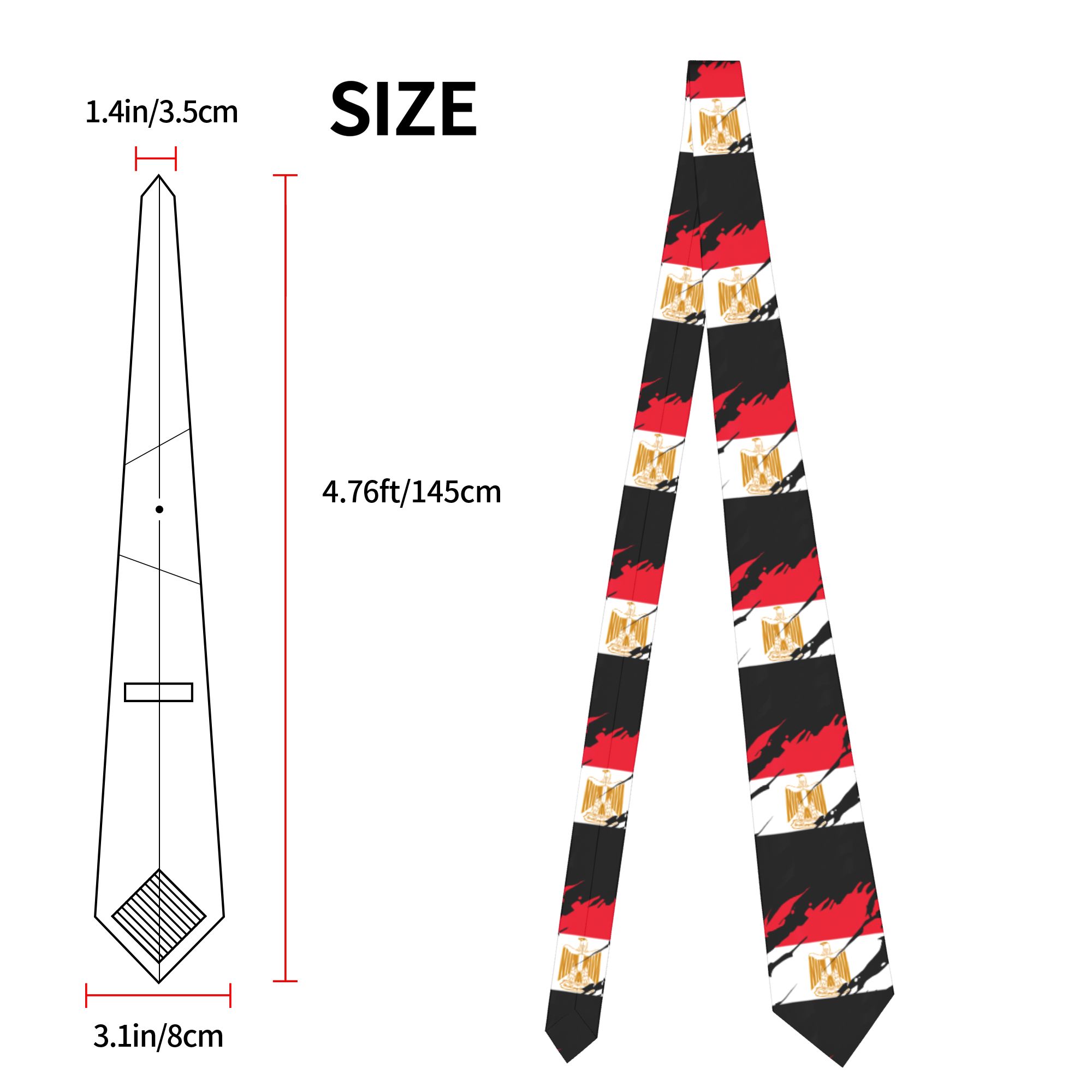 エジプト エジプト国旗ネクタイ ユニセックス シルクワイドネ - Women Accessories Egypt のレビューと価格